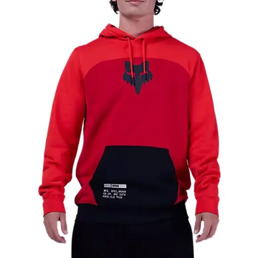 Fox Fracture Paneled kapucnis pulóver red