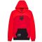 Fox Fracture Paneled kapucnis pulóver red