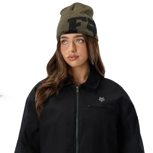 Fox F Head X Jacquard téli sapka olive green