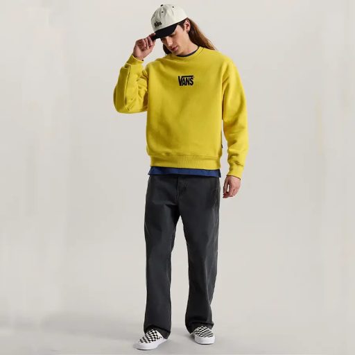 Vans Stretch Logo Crew pulóver dusty gold