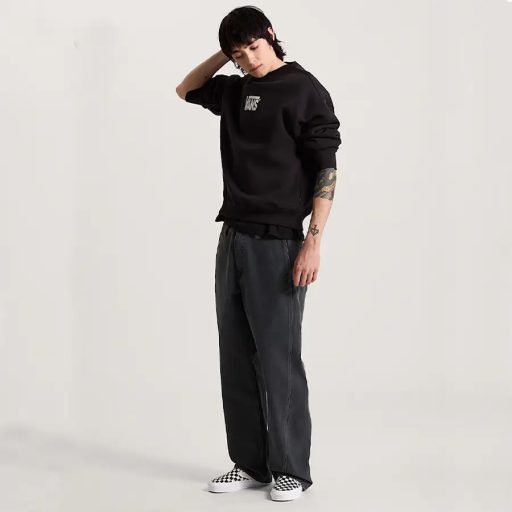 Vans Stretch Logo Crew pulóver black white